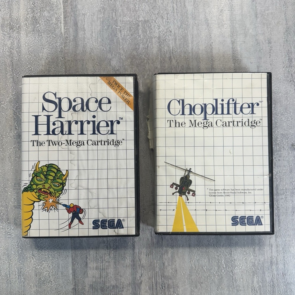 Space Harrier & Choplifter Sega Master System Authentic Cases Only